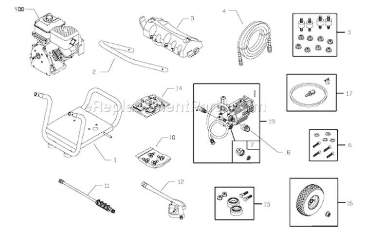 Page A Diagram and Parts List for 020231-2  Briggs and Stratton Pressure Washer